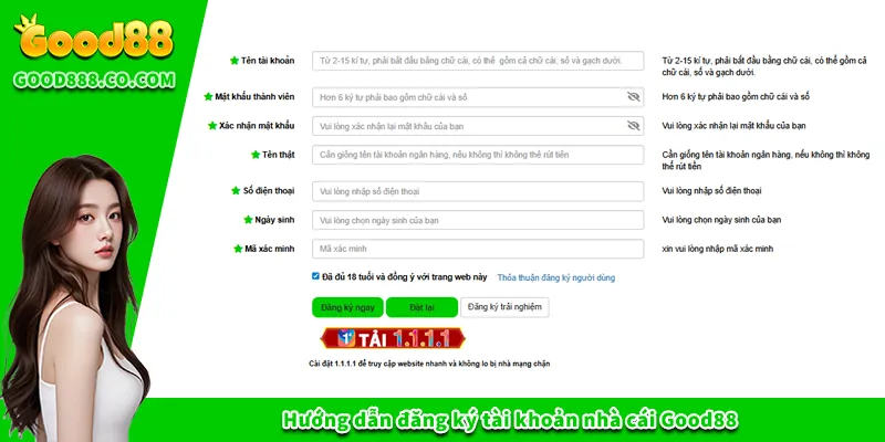 Hướng dẫn đăng ký tài khoản nhà cái Good88